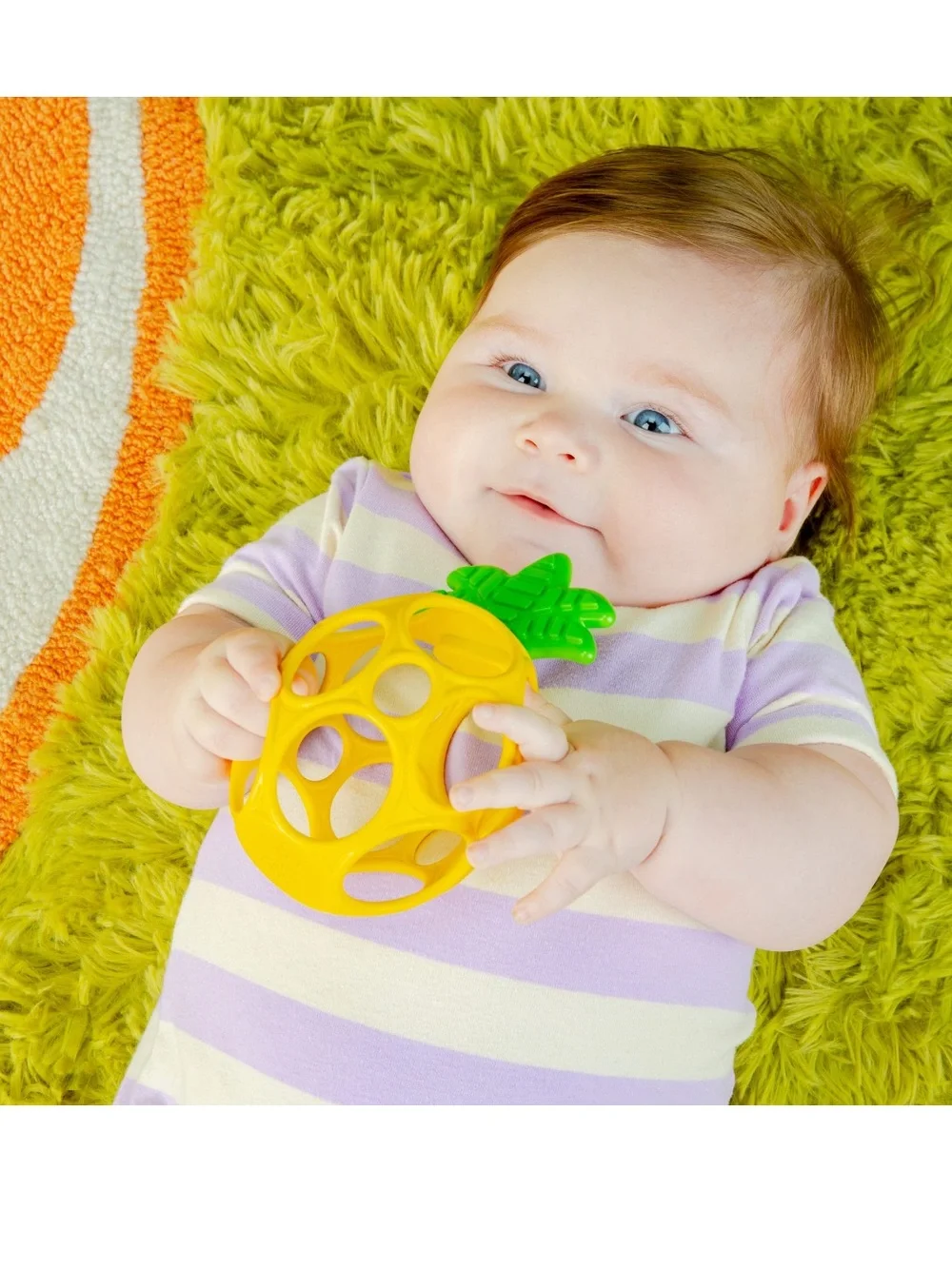 Bright Starts Oball Hold My Own Apple & Pineapple Teether Toys for Newborn